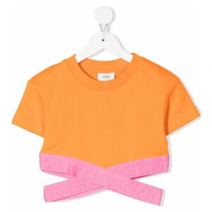 Fendi Kids Cropped Short-sleeved T-shirt